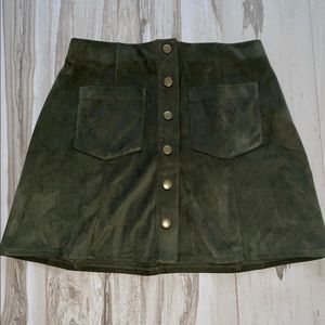 Velvet, forever 21, dark green skirt with buttons